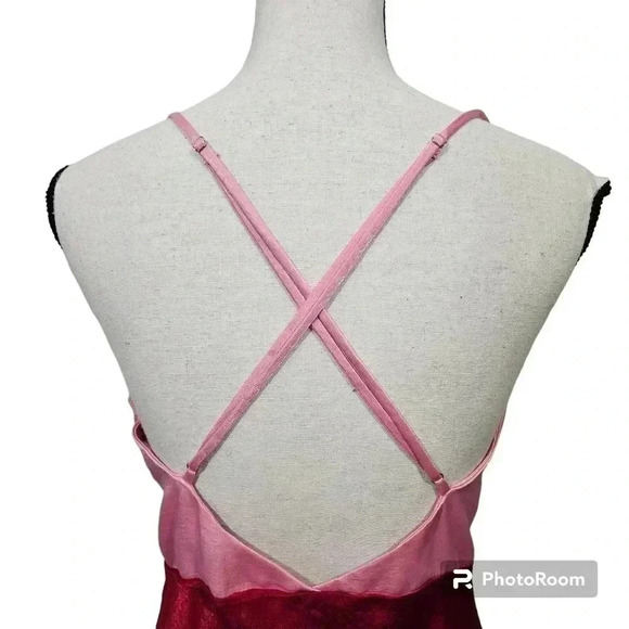 Lulus Exquisite Evening Pink Red Color Block Satin Maxi Dress Valentine's Day - Picture 6 of 14